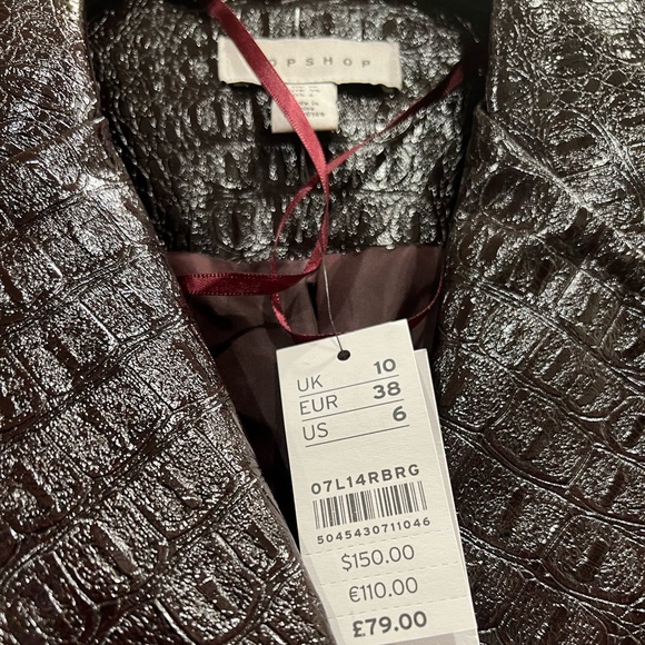 NWT! Topshop Tula faux alligator trench coat - Picture 4 of 5